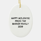 Wolf Kerstmis Funny Cute Kinderen Keramisch Ornament (Achterkant)