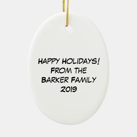 Wolf Kerstmis Funny Cute Kinderen Keramisch Ornament (Achterkant)