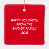 Wolf Kerstmis Funny Cute Kinderen Keramisch Ornament (Achterkant)