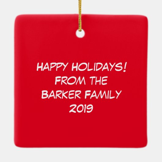 Wolf Kerstmis Funny Cute Kinderen Keramisch Ornament (Achterkant)