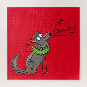 Wolf Kerstmis Funny Cute Kinderen Legpuzzel