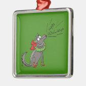 Wolf Kerstmis Funny Cute Kinderen Metalen Ornament (Links)