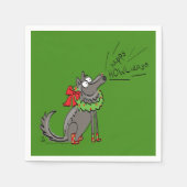 Wolf Kerstmis Funny Cute Kinderen Servet (Voorkant)