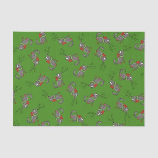 Wolf Kerstmis Funny Cute Kinderen Tissuepapier (Voorkant)