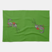 Wolf Kerstmis Funny Kinder Cute Theedoek (Horizontaal)