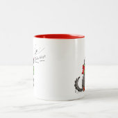 Wolf Kerstmis Funny Kinder Cute Tweekleurige Koffiemok (Center)