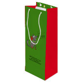 Wolf Kerstmis Funny Kinder Cute Wijn Cadeautas (Achterkant Gekanteld)