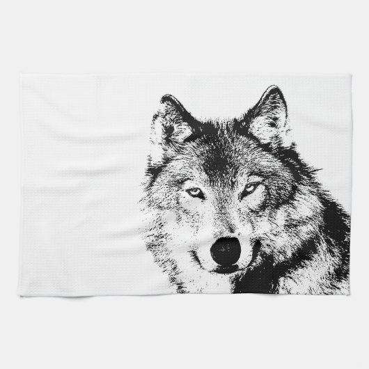 Wolf keukenhanddoek (Horizontaal)