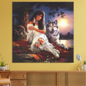 Wolf Kijk Canvas Afdruk (Insitu (Woonkamer))