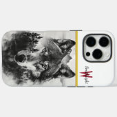 Wolf kijkt door mistig bos Case-Mate iPhone case (Achterkant (horizontaal))