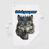 wolf king unlock your power golfhanddoek (Insitu)
