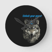 wolf king unlock your power ronde klok (Voorkant)