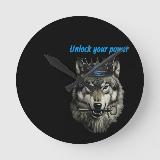 wolf king unlock your power ronde klok (Voorkant)