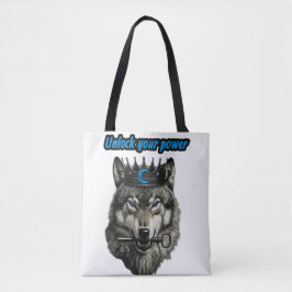 wolf king unlock your power tote bag