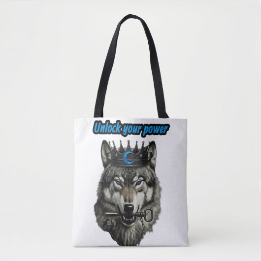 wolf king unlock your power tote bag (Voorkant)