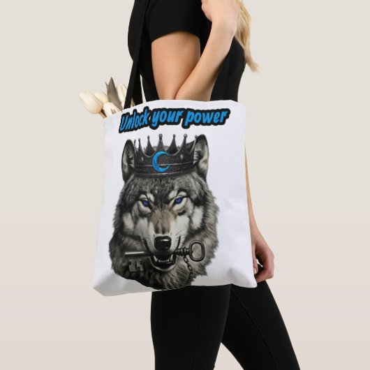 wolf king unlock your power tote bag (Dichtbij)
