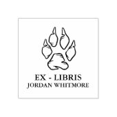 Wolf Klauwafdruk Ex Libris Aangepaste Naam Rubberstempel (Afrduk)