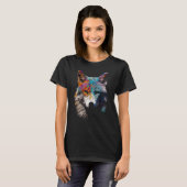 Wolf kleurrijke dier motief t-shirt (Voorkant volledig)