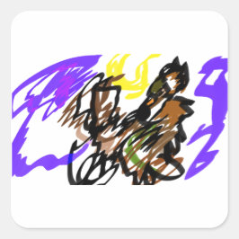 Wolf koele vreugde vierkante sticker