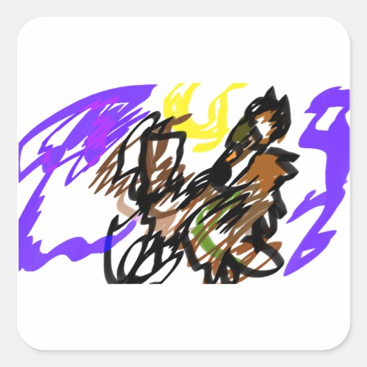 Wolf koele vreugde vierkante sticker (Voorkant)