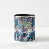 Wolf koffiemok - Retro Wolf Polygoon Mok (Midden)