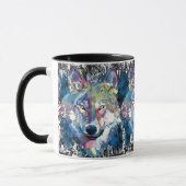 Wolf koffiemok - Retro Wolf Polygoon Mok (Links)