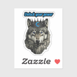 wolf koning ontketen je kracht sticker