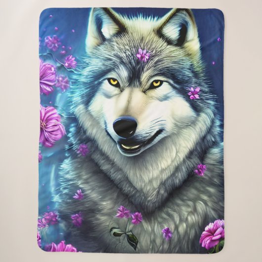 Wolf, koning van het bos sherpa deken (Voorkant)