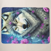 Wolf, koning van het bos sherpa deken (Voorkant (horizontaal))