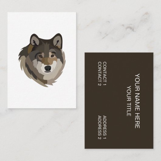 Wolf Kop Dier Grijs Wilde Wolf Visitekaartje (Voorkant / Achterkant)