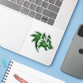 Wolf Kop Digitale Kunst - Handgetekend - Uniek Sticker (Laptop met iPhone)