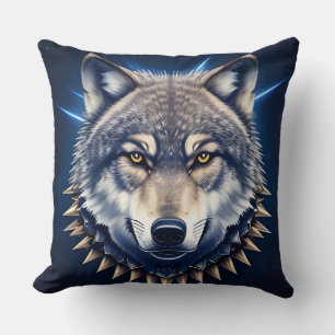 🐺 Wolf Kop Intens Creatief Wild Deco Kussen