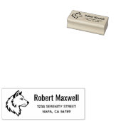 Wolf Kop Profiel Retouradres Rubberstempel (Gestempeld)