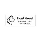 Wolf Kop Profiel Retouradres Rubberstempel (Afrduk)