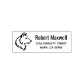 Wolf Kop Profiel Retouradres Zelfinktende Stempel (Design)