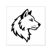 Wolf Kop Profiel Zelfinktende Stempel (Design)