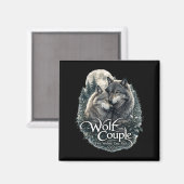 Wolf Koppel Grafisch Funny Wolf Liefhebbers Wilde Magneet (Voorkant / Achterkant)