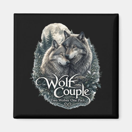Wolf Koppel Grafisch Funny Wolf Liefhebbers Wilde Magneet (Voorkant)