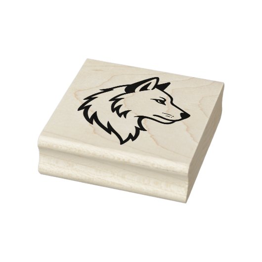 Wolf Kopprofiel Rubberstempel (Stempel)