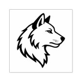 Wolf Kopprofiel Rubberstempel (Afrduk)