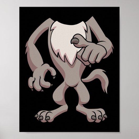Wolf Kostuum voor Halloween Weerwolf Animal Cospla Poster (Voorkant)