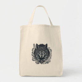 Wolf Kubisme Tribal Art Tote Bag