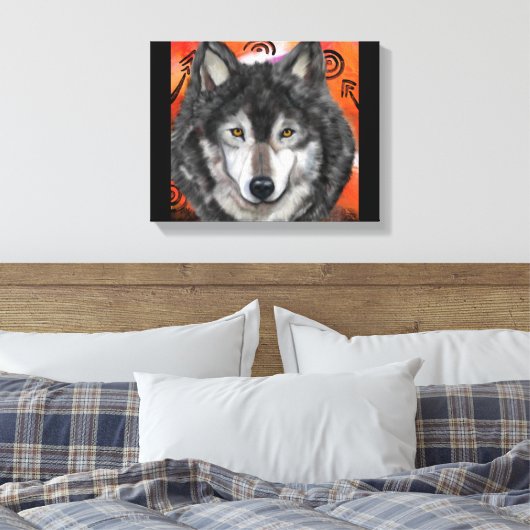 Wolf Kunst Canvas Afdruk (Insitu (Slaapkamer))