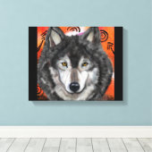 Wolf Kunst Canvas Afdruk (Insitu (Houten vloer))