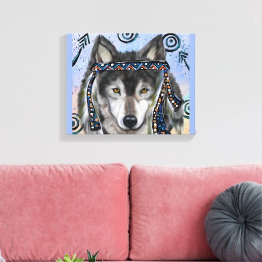 Wolf Kunst Canvas Afdruk (Insitu (Woonkamer))