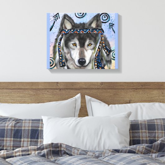 Wolf Kunst Canvas Afdruk (Insitu (Slaapkamer))