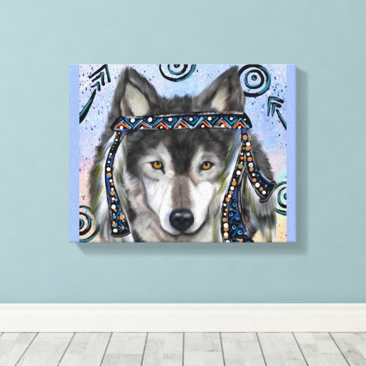 Wolf Kunst Canvas Afdruk (Insitu (Houten vloer))