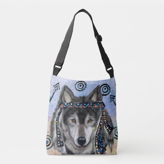 Wolf Kunst Crossbody Tas (Voorkant)