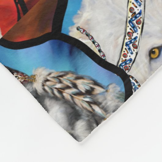 WOLF KUNST FLEECE DEKEN (Hoek)