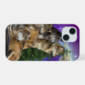Wolf kunst iPhone 15 case (Achterkant horizontaal)